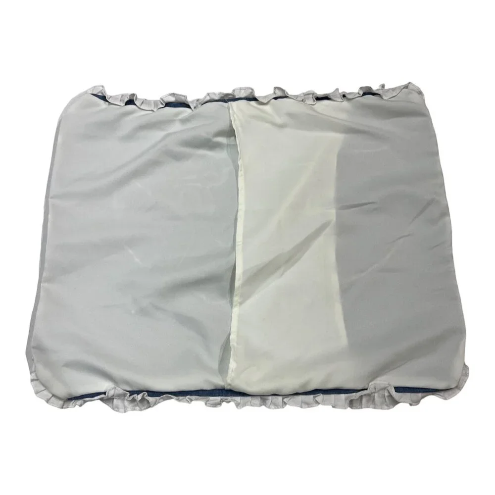 VintageHand Made Standard Pillow Sham US Map‎ Fabric State Patchwork Ruffle